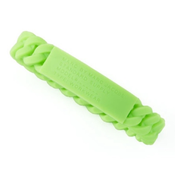 NWT Marc by Marc Jacobs- Green Rubber Braided Bracelet - Picture 1 of 2